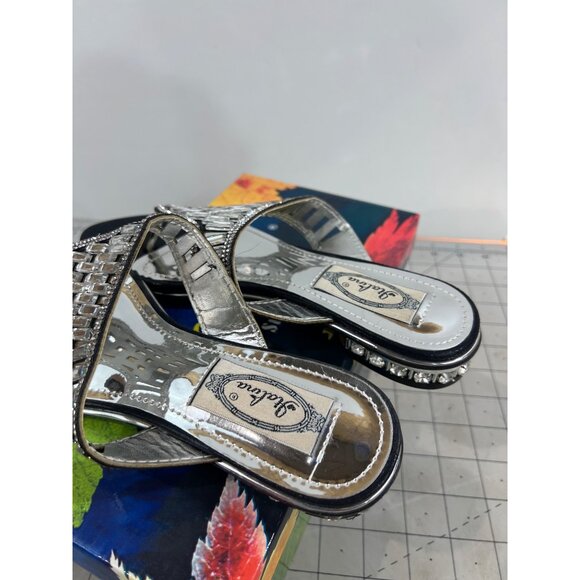 Italina Women’s Black Rhinestone Embellished Sandals Size 8 DW5760 With Box - Picture 3 of 10